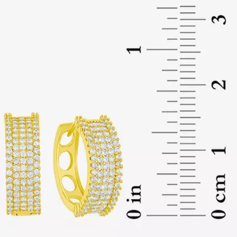 Sparkle Allure Womens Cubic Zirconia 14K Gold Over Brass 16mm Hoop Earrings