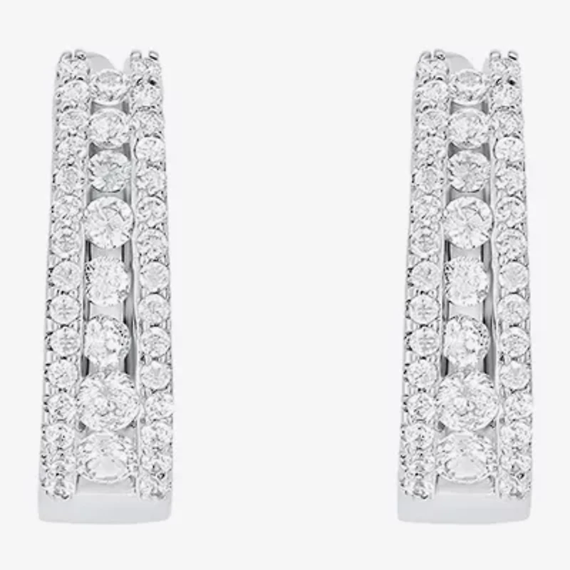 Sparkle Allure Womens Cubic Zirconia 19mm Hoop Earrings