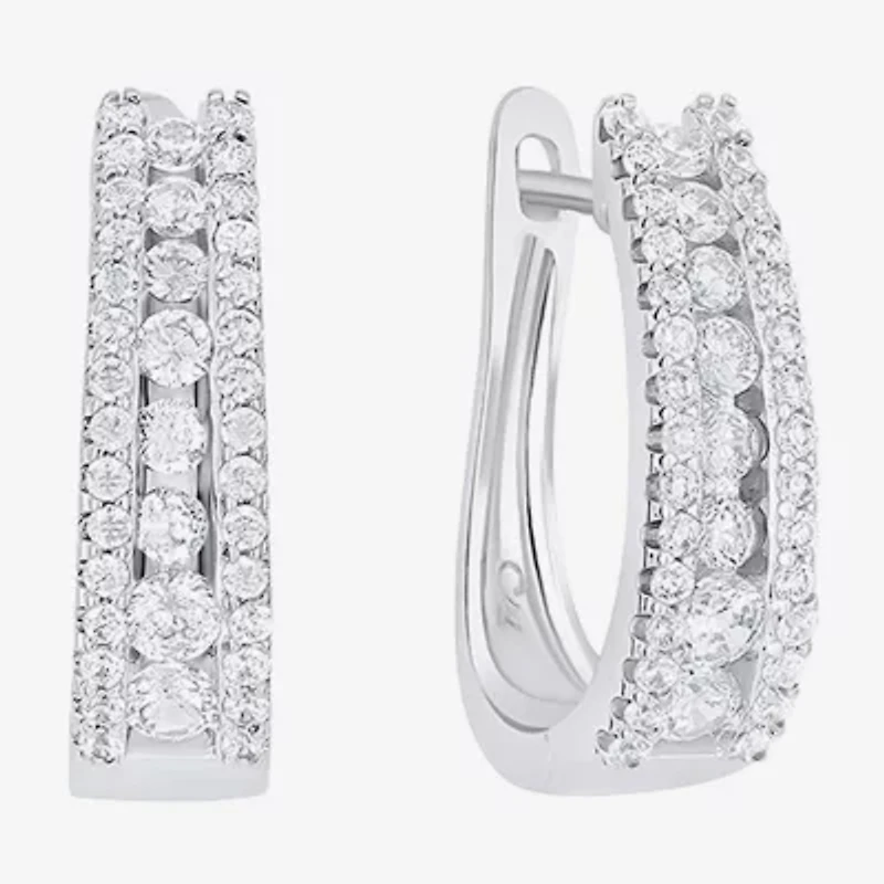 Sparkle Allure Womens Cubic Zirconia 19mm Hoop Earrings