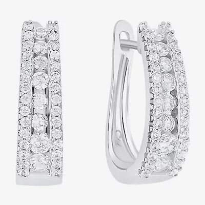 Sparkle Allure Womens Cubic Zirconia 19mm Hoop Earrings