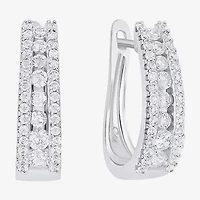 Sparkle Allure Womens Cubic Zirconia 19mm Hoop Earrings