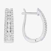 Sparkle Allure Womens Cubic Zirconia 19mm Hoop Earrings