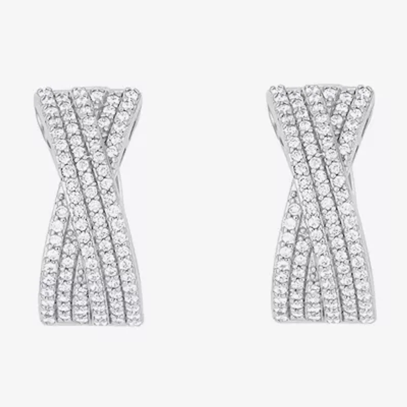 Sparkle Allure Womens Cubic Zirconia 20mm Hoop Earrings