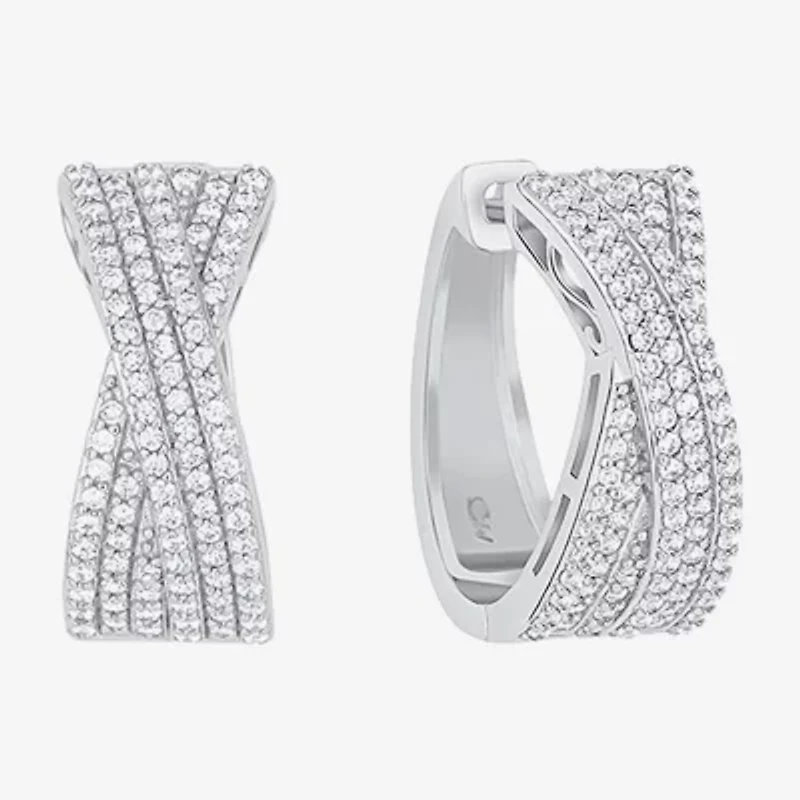Sparkle Allure Womens Cubic Zirconia 20mm Hoop Earrings