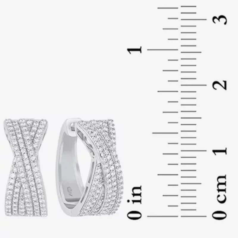 Sparkle Allure Womens Cubic Zirconia 20mm Hoop Earrings