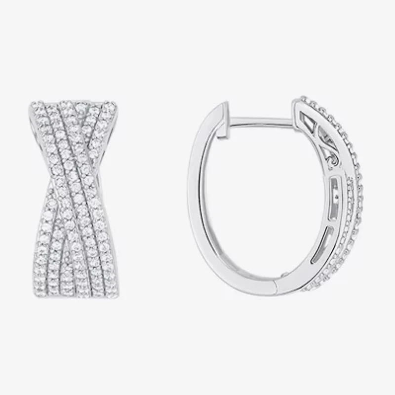 Sparkle Allure Womens Cubic Zirconia 20mm Hoop Earrings