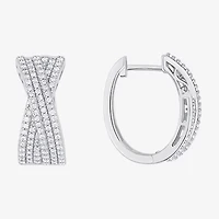 Sparkle Allure Womens Cubic Zirconia 20mm Hoop Earrings