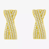Sparkle Allure Womens Cubic Zirconia 14K Gold Over Brass 20mm Hoop Earrings