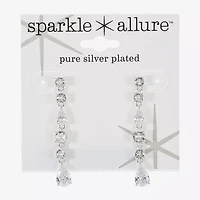 Sparkle Allure Womens Cubic Zirconia Pure Silver Over Brass Round Drop Earrings