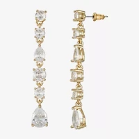Sparkle Allure Womens Cubic Zirconia 14K Gold Over Brass Round Drop Earrings