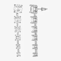 Sparkle Allure Womens Cubic Zirconia Pure Silver Over Brass Round Drop Earrings