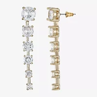 Sparkle Allure Womens Cubic Zirconia 14K Gold Over Brass Round Drop Earrings
