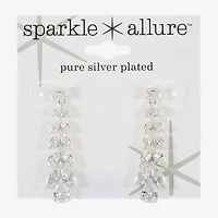 Sparkle Allure Womens Cubic Zirconia Pure Silver Over Brass Pear Marquise Drop Earrings