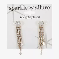 Sparkle Allure Womens Cubic Zirconia 14K Gold Over Brass Round Drop Earrings