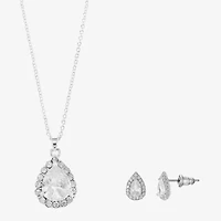 Sparkle Allure Light Up Box Womens Cubic Zirconia Pure Silver Over Brass -pc. Jewelry Set