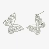 Sparkle Allure Cubic Zirconia 22.2mm Butterfly Stud Earrings