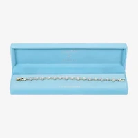 Sparkle Allure Womens Cubic Zirconia 14K Gold Over Brass Round 7.5 Inch Tennis Bracelet