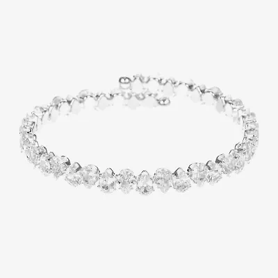 Sparkle Allure Coil Womens Cubic Zirconia Pure Silver Over Brass Wrap Bracelet