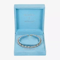 Sparkle Allure Coil Womens Cubic Zirconia 14K Gold Over Brass Wrap Bracelet