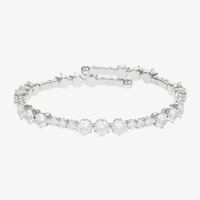 Sparkle Allure Coil Womens Cubic Zirconia Pure Silver Over Brass Wrap Bracelet