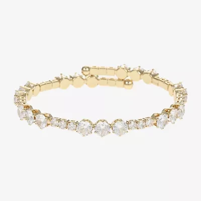 Sparkle Allure Coil Womens Cubic Zirconia 14K Gold Over Brass Wrap Bracelet