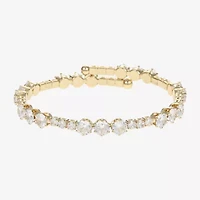 Sparkle Allure Coil Womens Cubic Zirconia 14K Gold Over Brass Wrap Bracelet