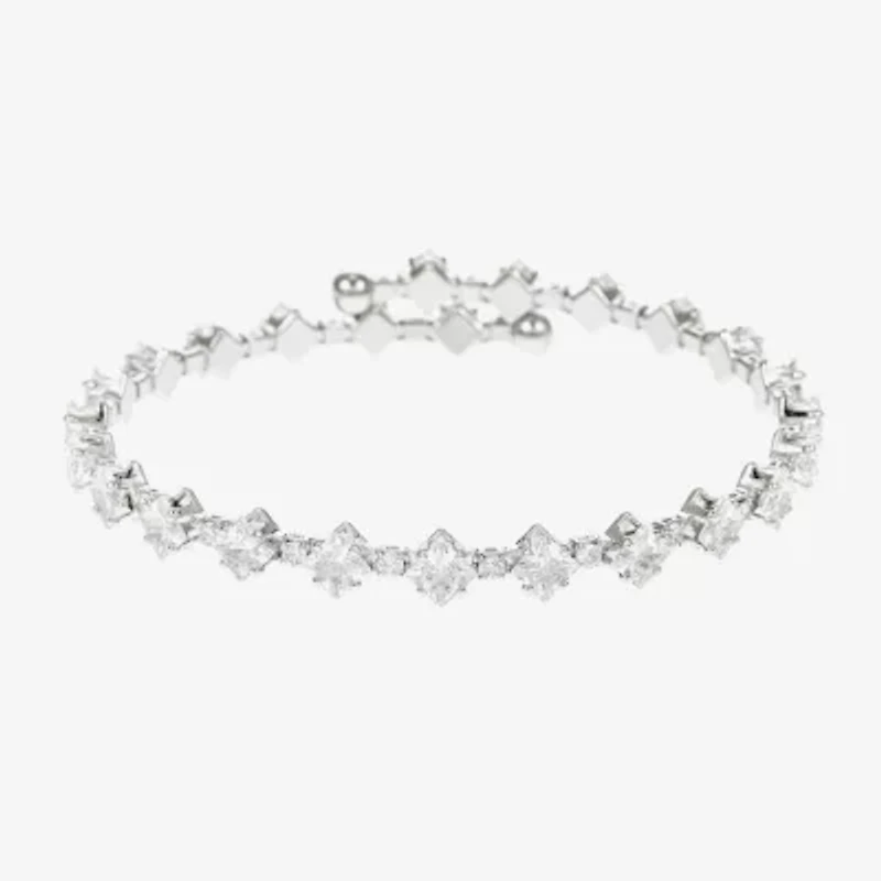 Sparkle Allure Coil Womens Cubic Zirconia Pure Silver Over Brass Wrap Bracelet