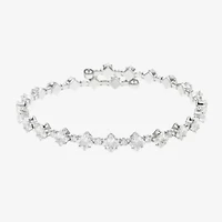 Sparkle Allure Coil Womens Cubic Zirconia Pure Silver Over Brass Wrap Bracelet