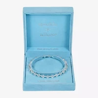 Sparkle Allure Coil Womens Cubic Zirconia Pure Silver Over Brass Wrap Bracelet