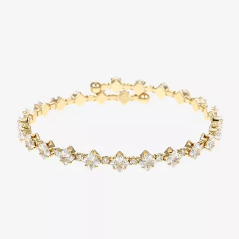 Sparkle Allure Coil Womens Cubic Zirconia 14K Gold Over Brass Wrap Bracelet