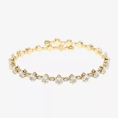Sparkle Allure Coil Womens Cubic Zirconia 14K Gold Over Brass Wrap Bracelet