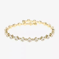 Sparkle Allure Coil Womens Cubic Zirconia 14K Gold Over Brass Wrap Bracelet