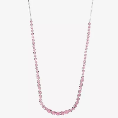 Sparkle Allure Womens Cubic Zirconia Pure Silver Over Brass 16 Inch Tennis Necklace