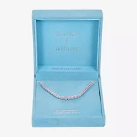 Sparkle Allure Womens Cubic Zirconia Pure Silver Over Brass 16 Inch Tennis Necklace