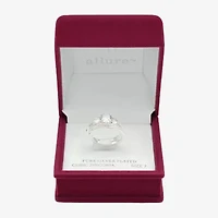 Sparkle Allure Womens Cubic Zirconia Pure Silver Over Brass Round 3-Stone Ring Set