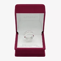 Sparkle Allure Womens 9M Cubic Zirconia Pure Silver Over Brass Band