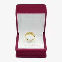 Sparkle Allure Open Womens 2MM Cubic Zirconia 14K Gold Over Brass Band