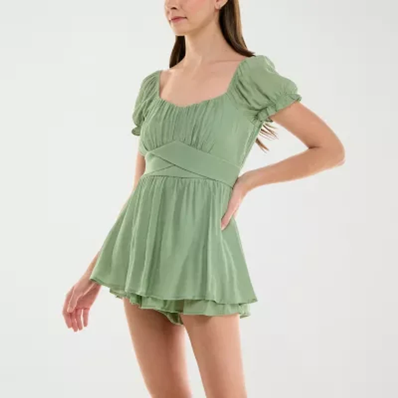 Trixxi Womens Short Sleeve Juniors Romper