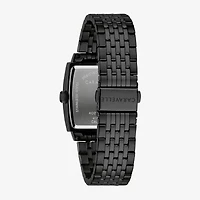 Caravelle Designed By Bulova Mens Diamond Accent Black Stainless Steel Bracelet Watch 45d111