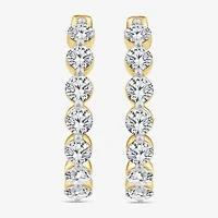 (F,Si2)				 Womens 2 CT. T.W. Lab Grown White Diamond 10K Gold 17.2mm Hoop Earrings