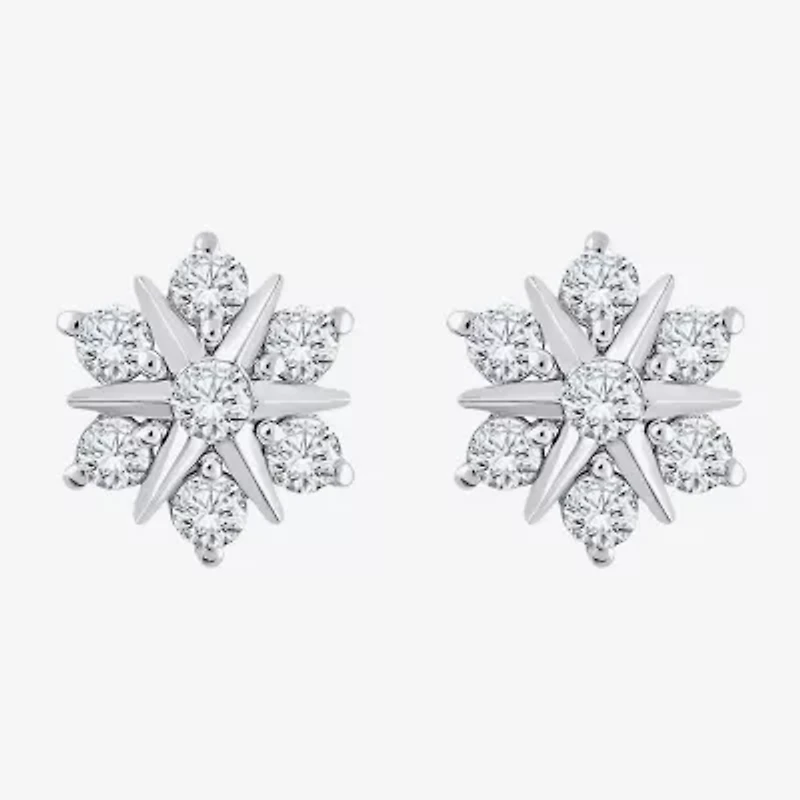 (G/ Si2) 1/2 CT. T.W. Lab Grown White Diamond 10K Gold 9.6mm Stud Earrings