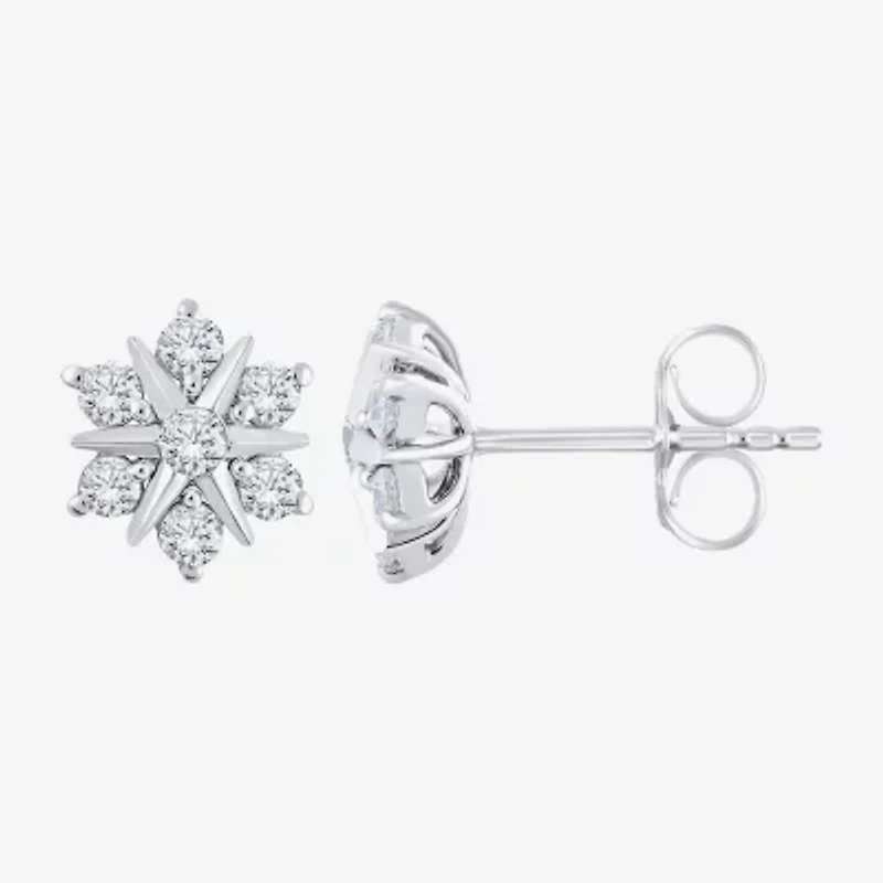(G/ Si2) 1/2 CT. T.W. Lab Grown White Diamond 10K Gold 9.6mm Stud Earrings