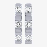 (G/ Si2) Womens 1/4 CT. T.W. Lab Grown White Diamond 10K Gold 13.8mm Hoop Earrings