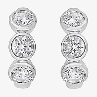 (G/ Si2) Womens 1 1/2 CT. T.W. Lab Grown White Diamond 10K Gold 16.2mm Hoop Earrings