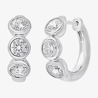 (G/ Si2) Womens 1 1/2 CT. T.W. Lab Grown White Diamond 10K Gold 16.2mm Hoop Earrings