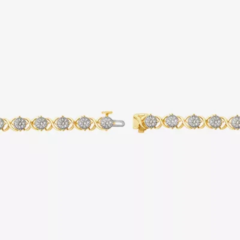 (F,Si2) Womens 4 CT. T.W. Lab Grown White Diamond 10K Gold 7.25 Inch Tennis Bracelet