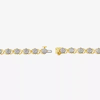 (F,Si2) Womens 4 CT. T.W. Lab Grown White Diamond 10K Gold 7.25 Inch Tennis Bracelet