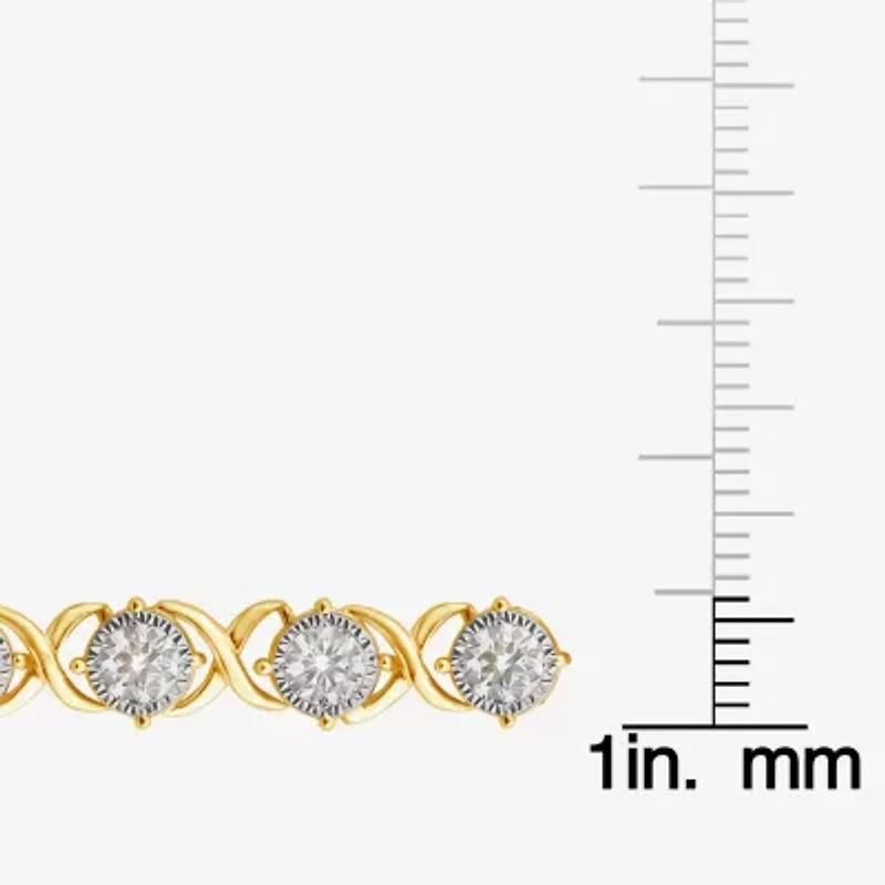 (F,Si2) Womens 4 CT. T.W. Lab Grown White Diamond 10K Gold 7.25 Inch Tennis Bracelet