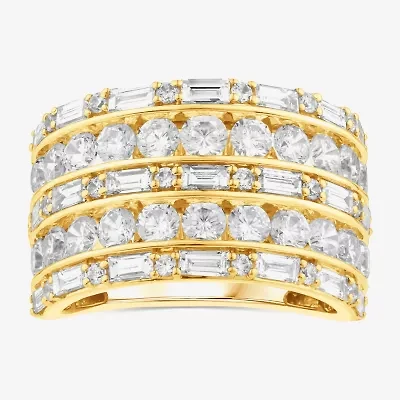 (F, Si2) Womens 3 CT. T.W. Lab Grown White Diamond 10K Gold Cocktail Ring