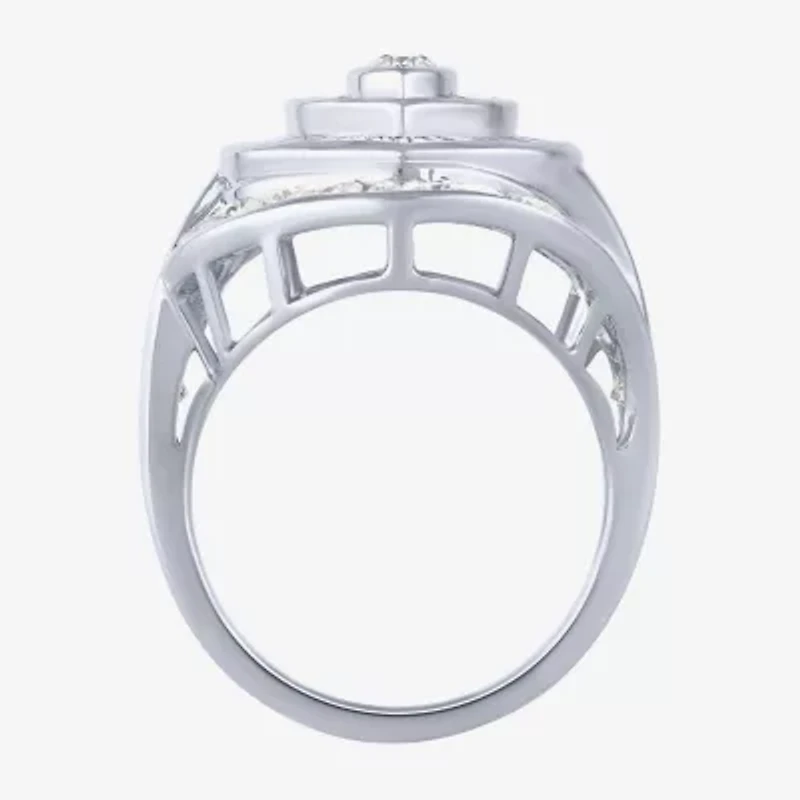 G/Si2) Womens CT. T.W. Lab Grown White Diamond 10K Gold Marquise Cluster Cocktail Ring